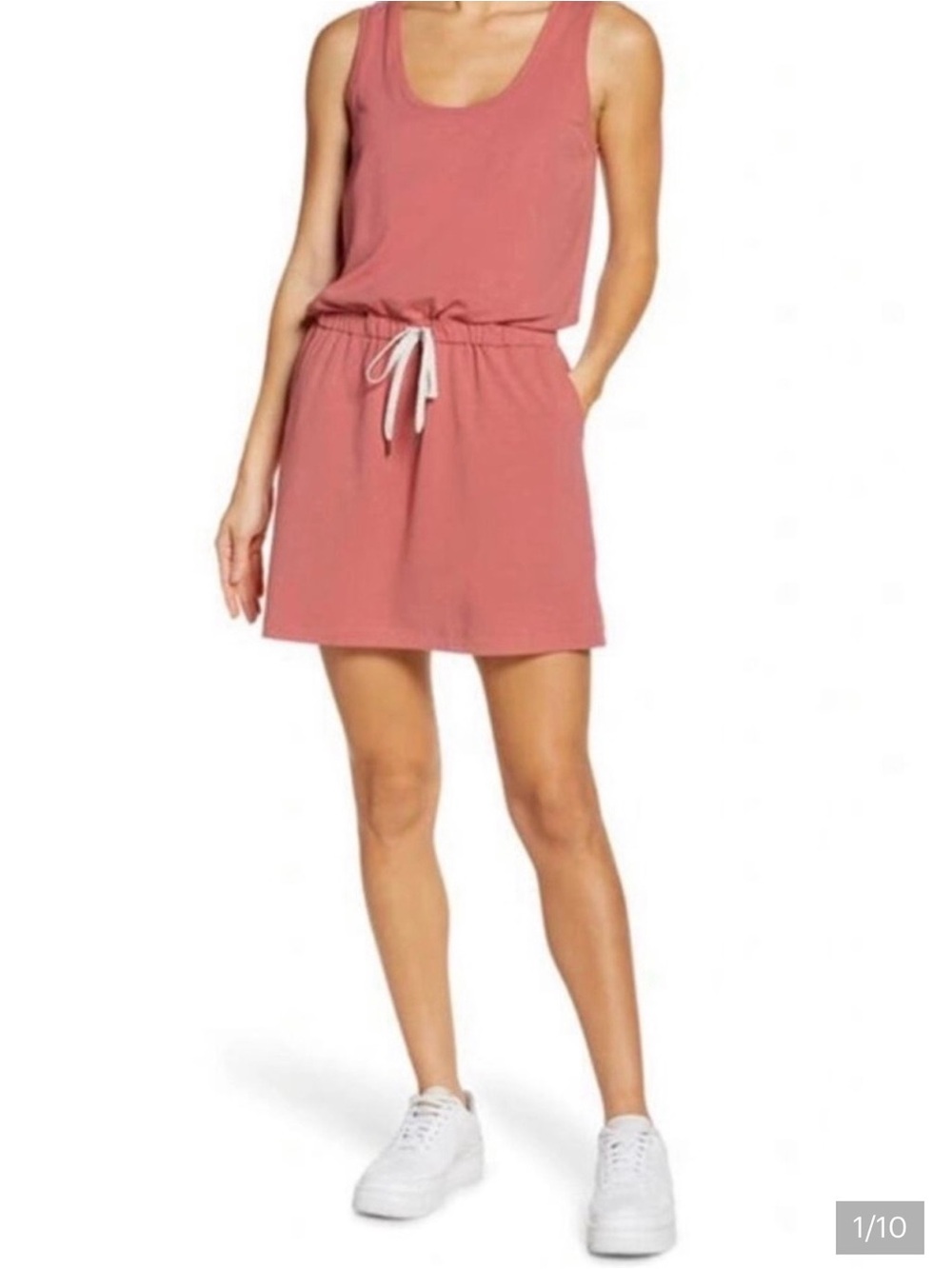 Zella soft Rose Gwen Tank-Style Drawstring Mini Dress